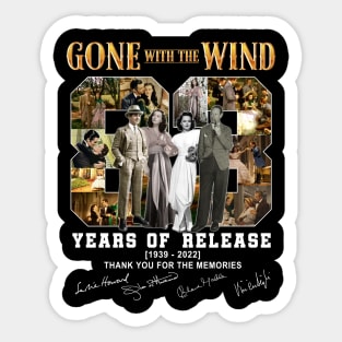 Gone With The Wind 83 Years Of Release 1939 2020 Thank You For The Memories Signatures Sticker
